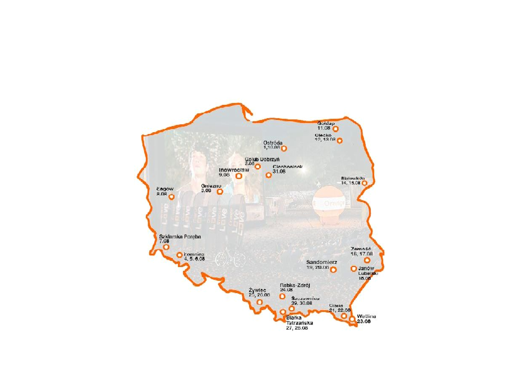mapa polski kontur